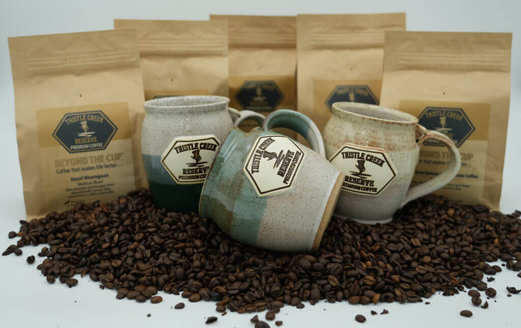 Thistle Creek Reserve Premium Coffee and Mugs