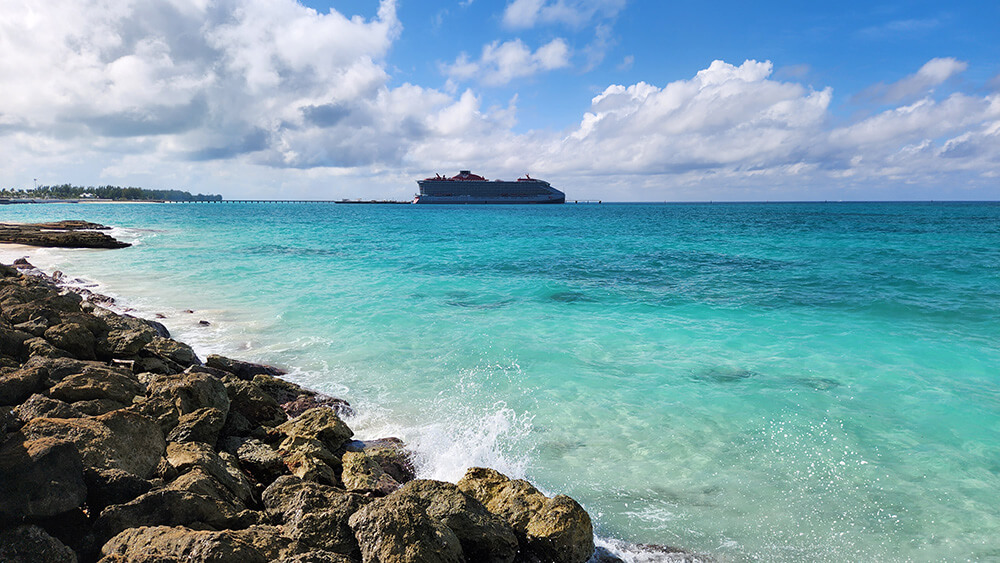 Virgin Voyages Scarlet Lady in Bahamas