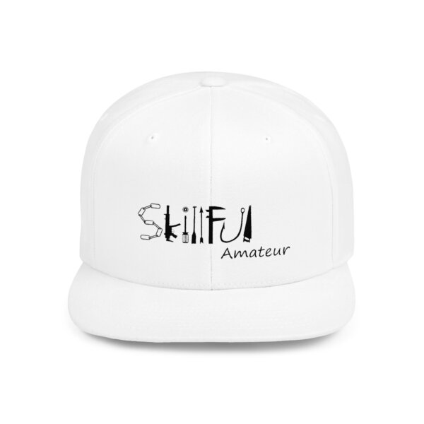 Skillful Amateur Black Logo Flat Bill Cap