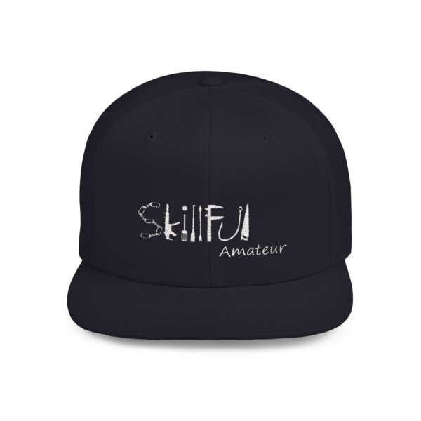 Skilful Amateur White Logo Flat Bill Cap - Image 6