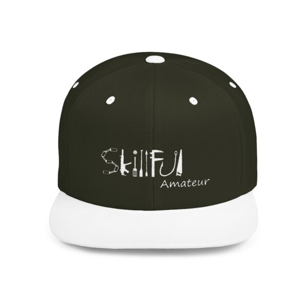 Skilful Amateur White Logo Flat Bill Cap - Image 3