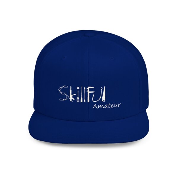 Skilful Amateur White Logo Flat Bill Cap - Image 5