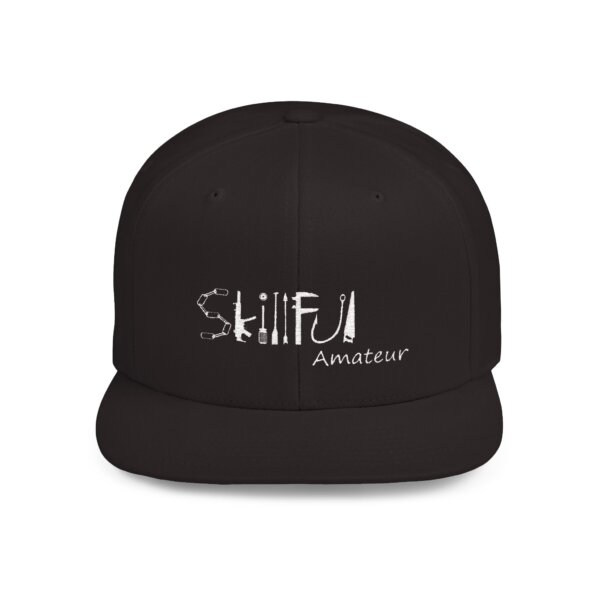 Skilful Amateur White Logo Flat Bill Cap - Image 8