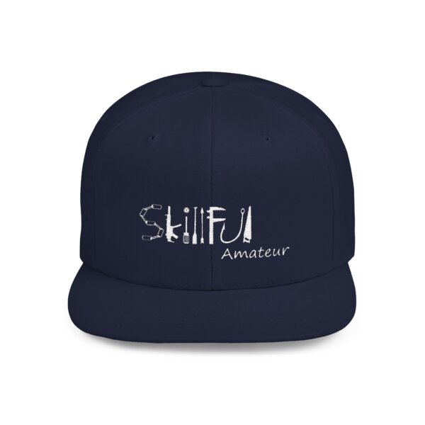 Skilful Amateur White Logo Flat Bill Cap - Image 7