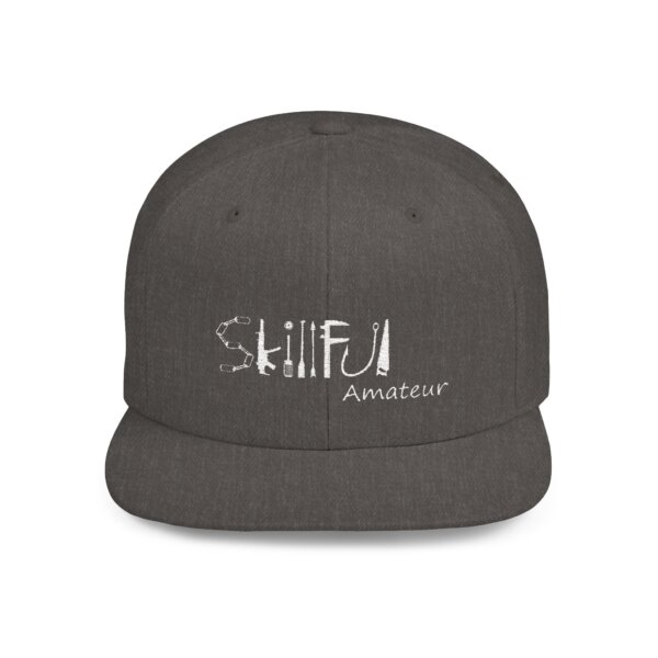 Skilful Amateur White Logo Flat Bill Cap