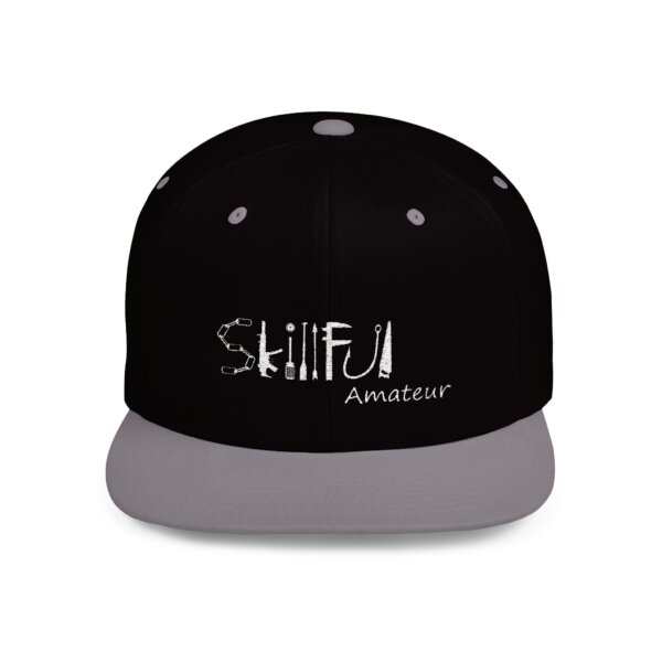 Skilful Amateur White Logo Flat Bill Cap - Image 10