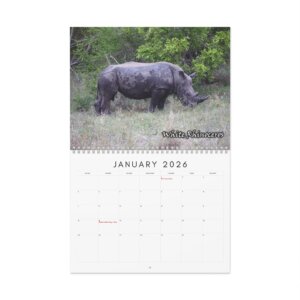 2026 Safari Wildlife Wall Calendar