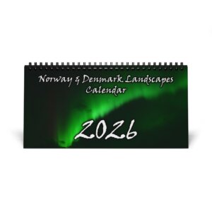 2026 Norway & Denmark Landscapes Desktop Calendar — Northern Lights
