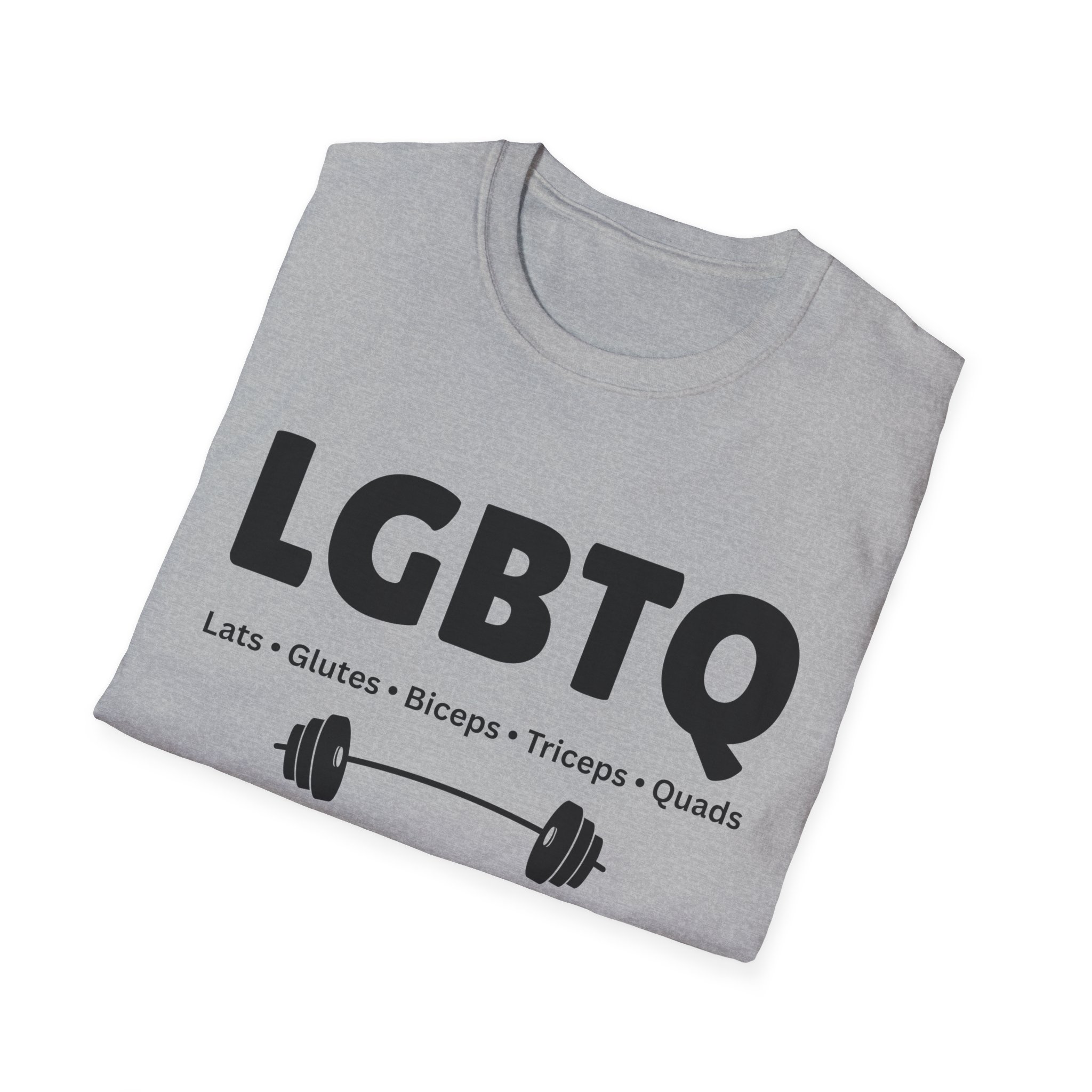 Lats Glutes Biceps Triceps Quads T-Shirt, LGBTQ Gym Workout Tee | Fitness Pride - Image 12