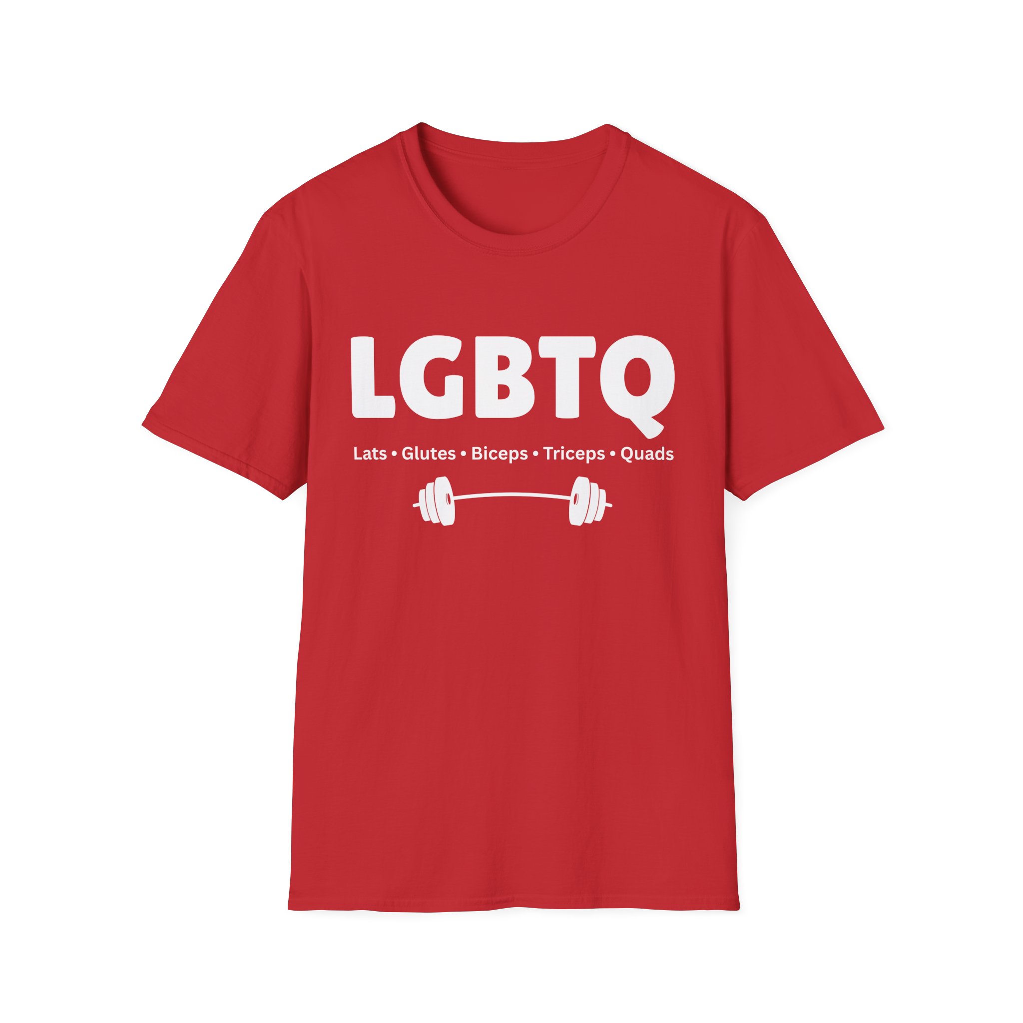 Lats Glutes Biceps Triceps Quads T-Shirt, LGBTQ Gym Workout Tee | Fitness Pride - Image 33