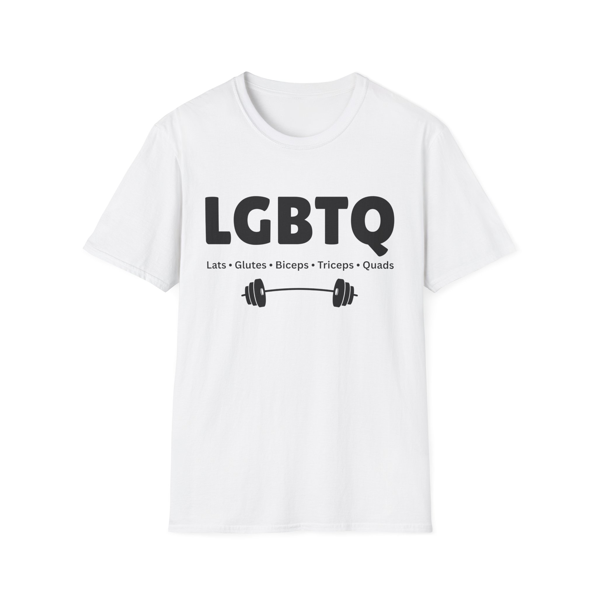Lats Glutes Biceps Triceps Quads T-Shirt, LGBTQ Gym Workout Tee | Fitness Pride