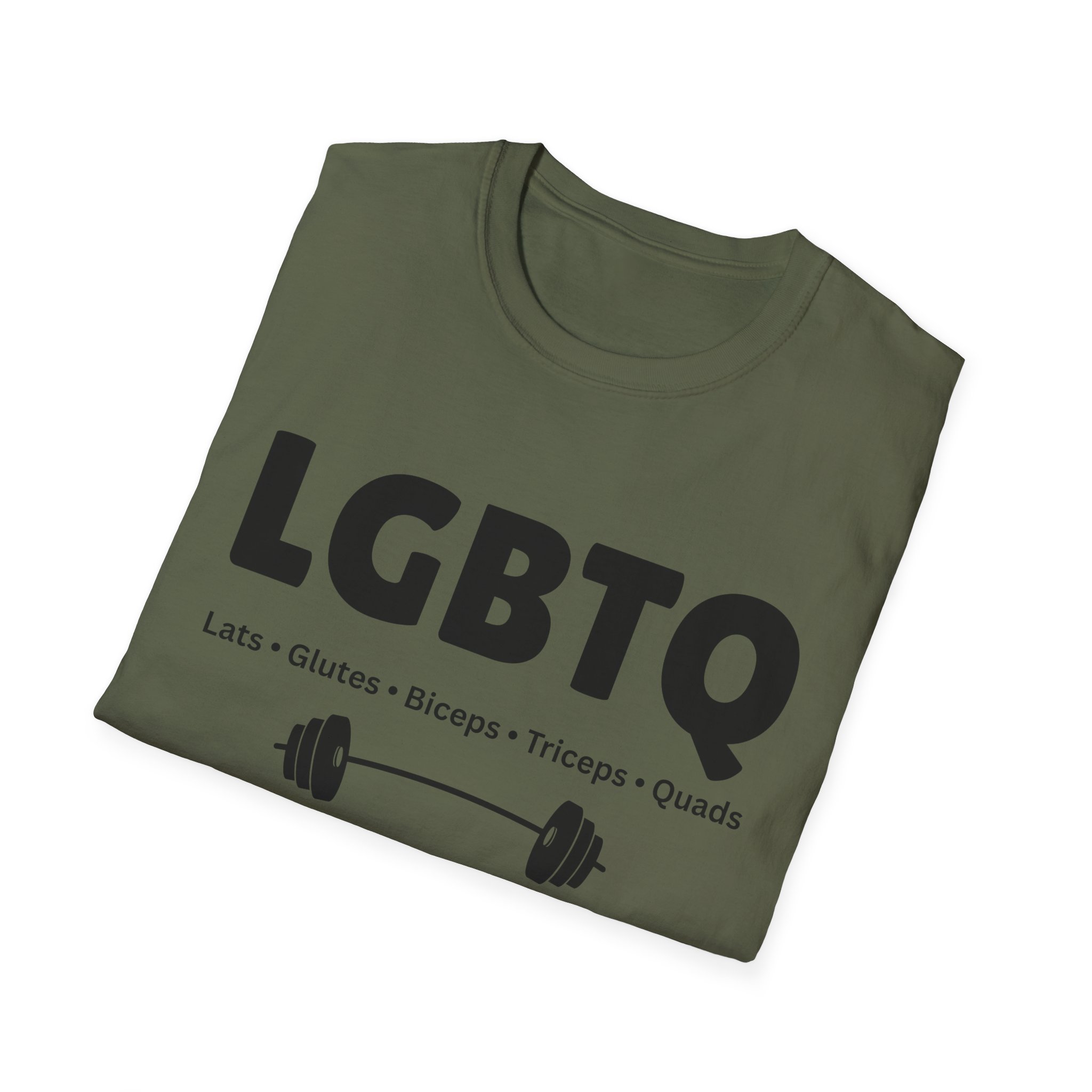 Lats Glutes Biceps Triceps Quads T-Shirt, LGBTQ Gym Workout Tee | Fitness Pride - Image 16